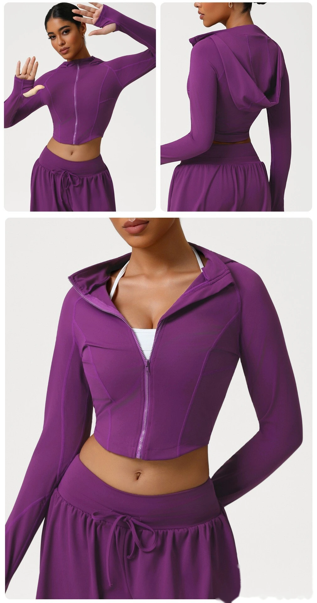 Customized Slim-fit Running Shirt New Fashion Fitness Jacket Naked Long-sleeved Yoga Dress Women detail