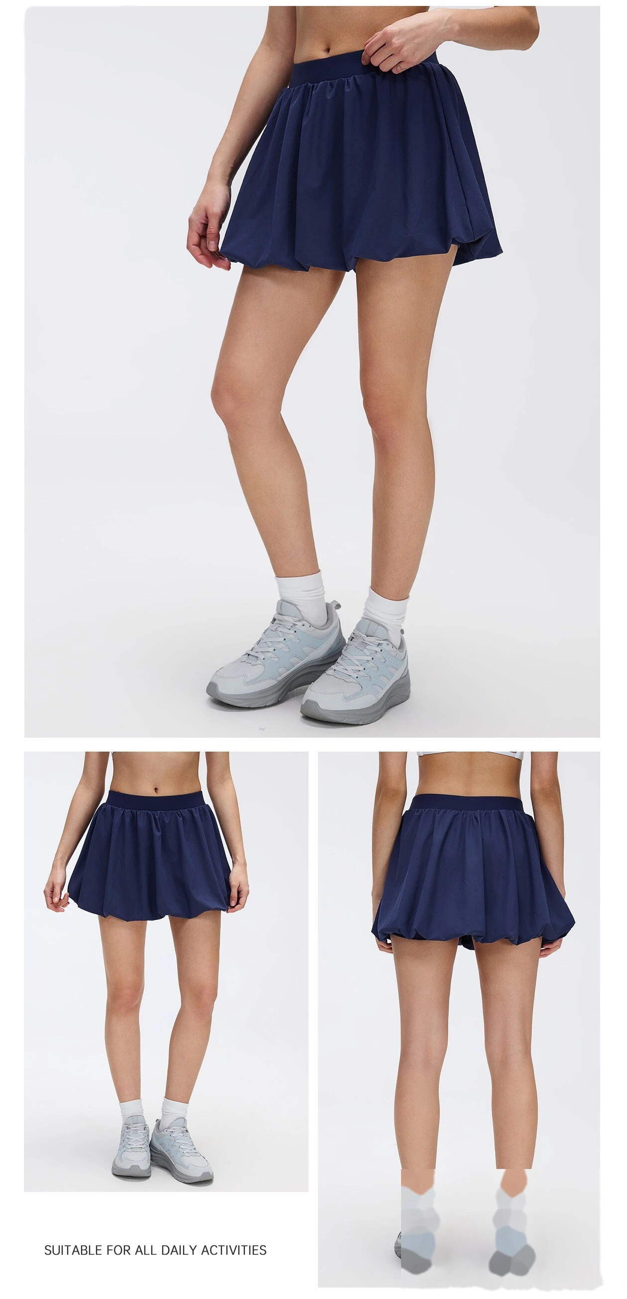 Bulk Custom Sports Flowy Skort - Women's Summer Anti-Chafe Ruffle Skirt for Outdoor Yoga Tennis Fitness detail