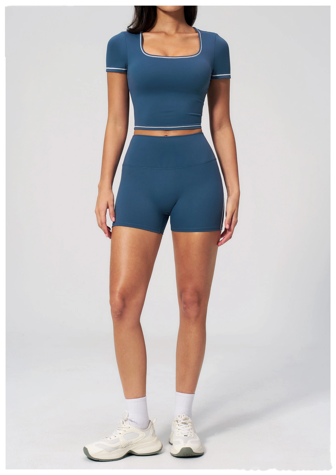 High Waist Peach Hip Naked Feel Yoga Shorts, Elastic Tight Sports Fitness Yoga Short Outfit for Women detail