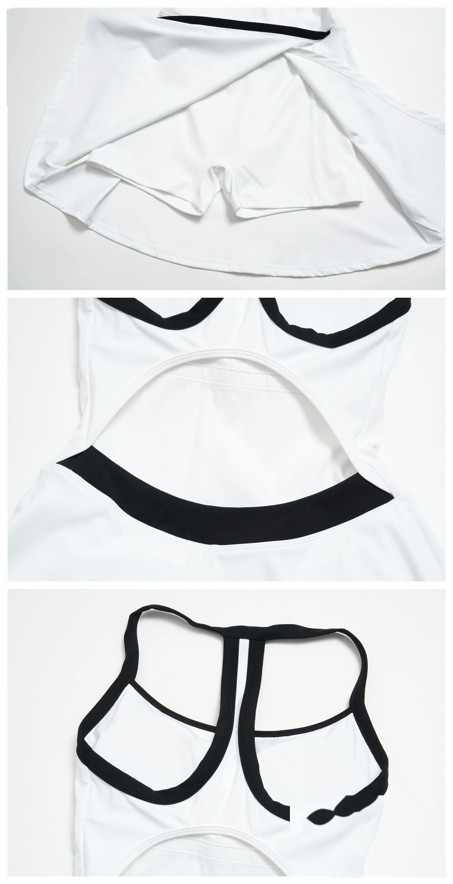 Women's Short Quick Dry Yoga Dress, Hollow Out Design, Naked Feel Slim Breathable Sports Fitness Dress detail