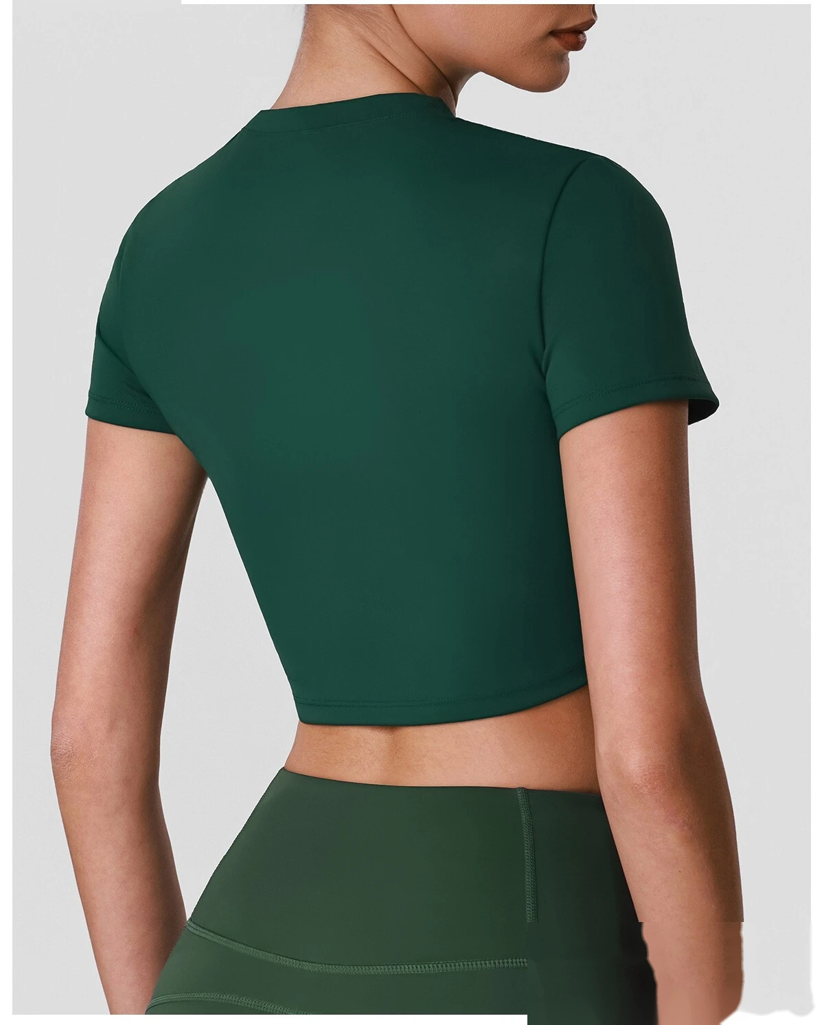 Women's Custom Waist Slimming Slim Fit Sports Fitness Short Sleeve, Casual Short Length Outdoor Yoga Top T-Shirt detail