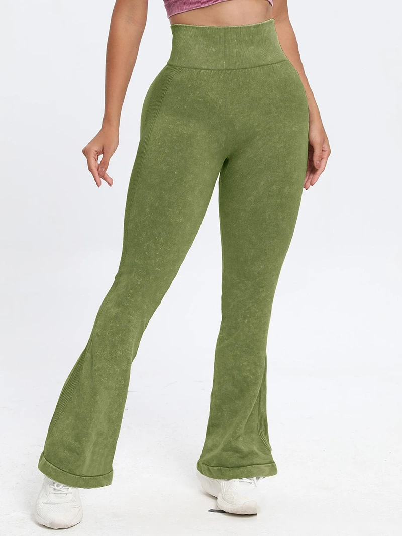 Custom sports scrub tight yoga pants running high waist trumpet fitness pants detail