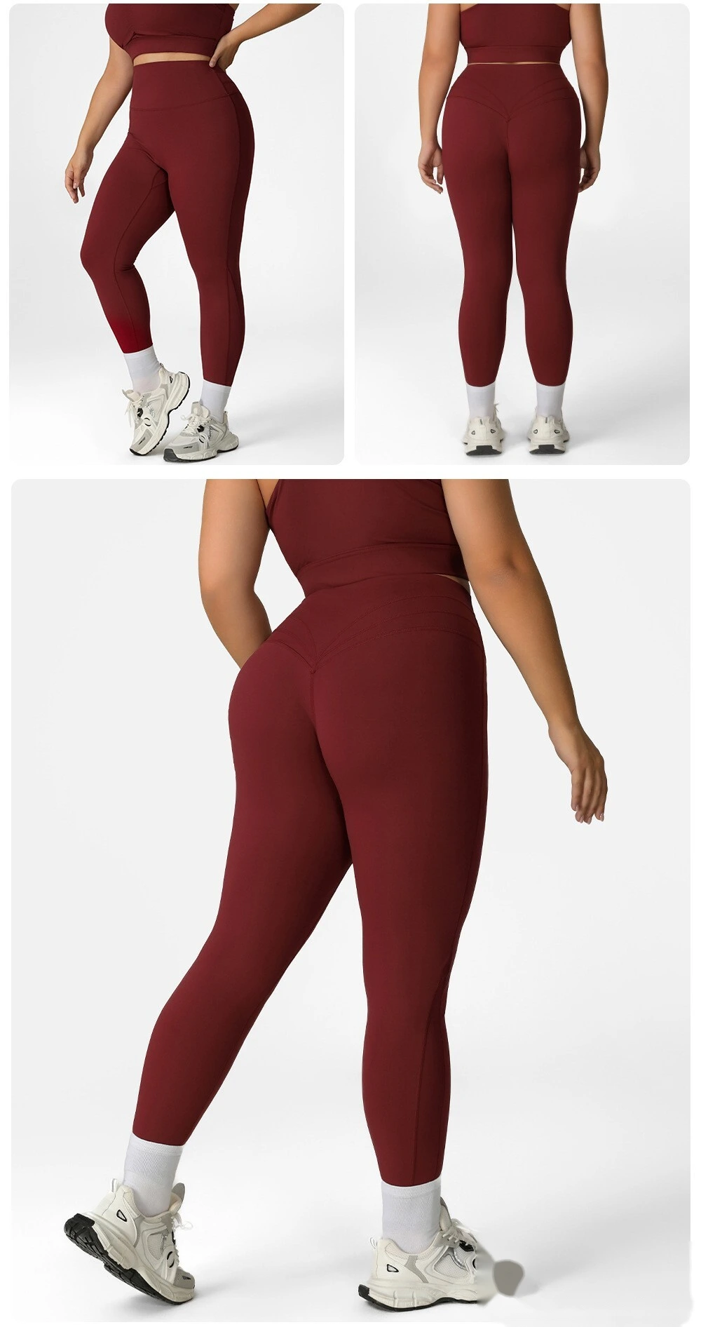 Custom-made plus-size fitness pants women's high waist and hip lifting tights wear running quick-drying yoga pants. detail