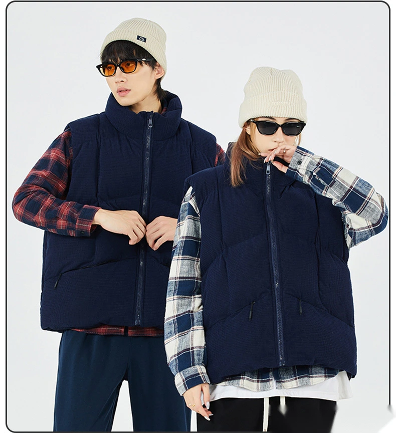 Customized fashion casual winter warm cotton vest vest for men and women detail