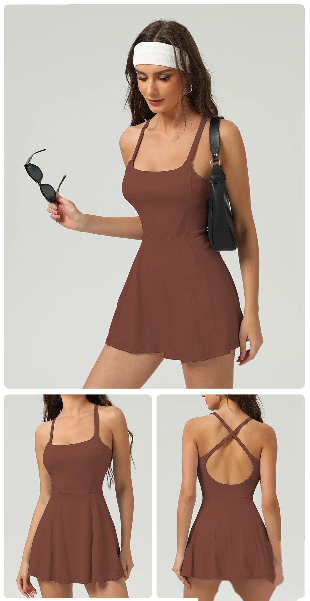 Europe and the United States quick-drying tennis dress waist suspender skirt outdoor anti-exposure sports pants skirt detail