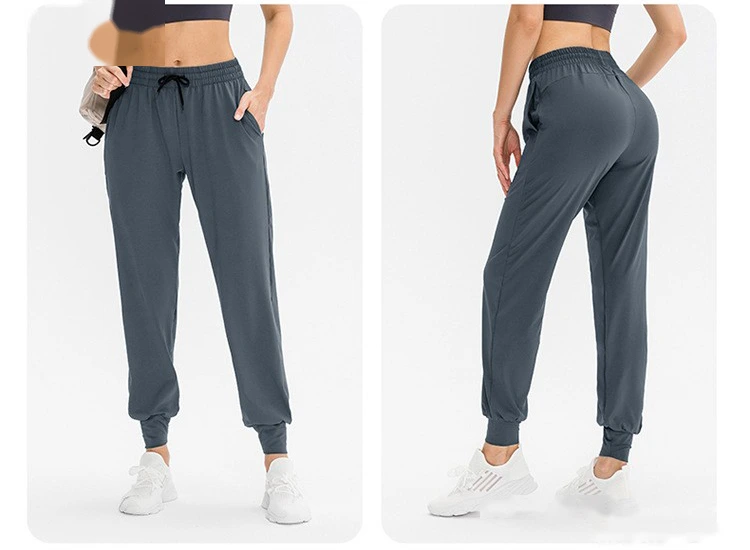 Custom sports pants women's running training yoga pants pocket leisure fitness leg pants detail