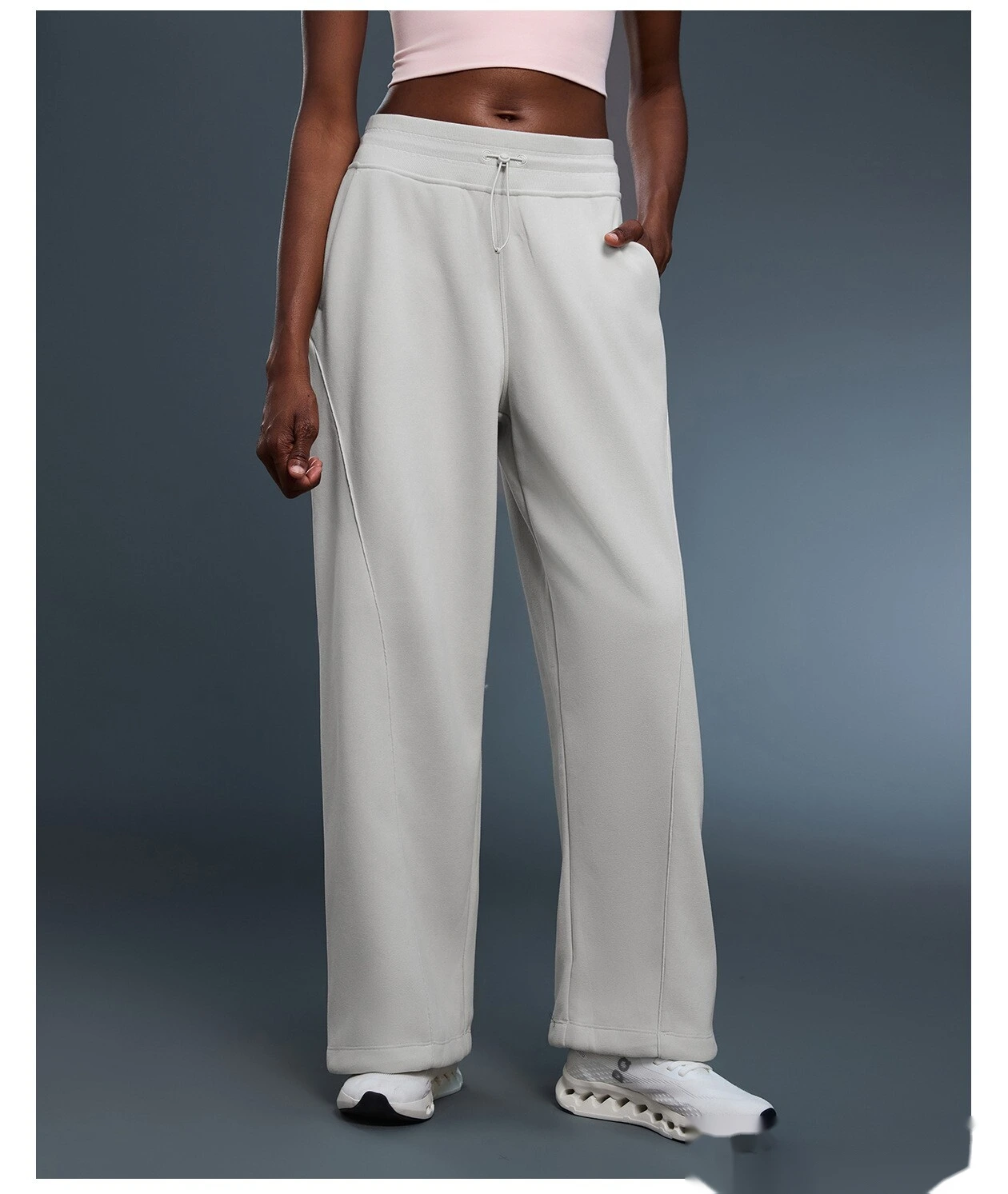 Customized autumn and winter cashmere casual pants women's warm leg-binding sweatpants loose sports pants - allni detail