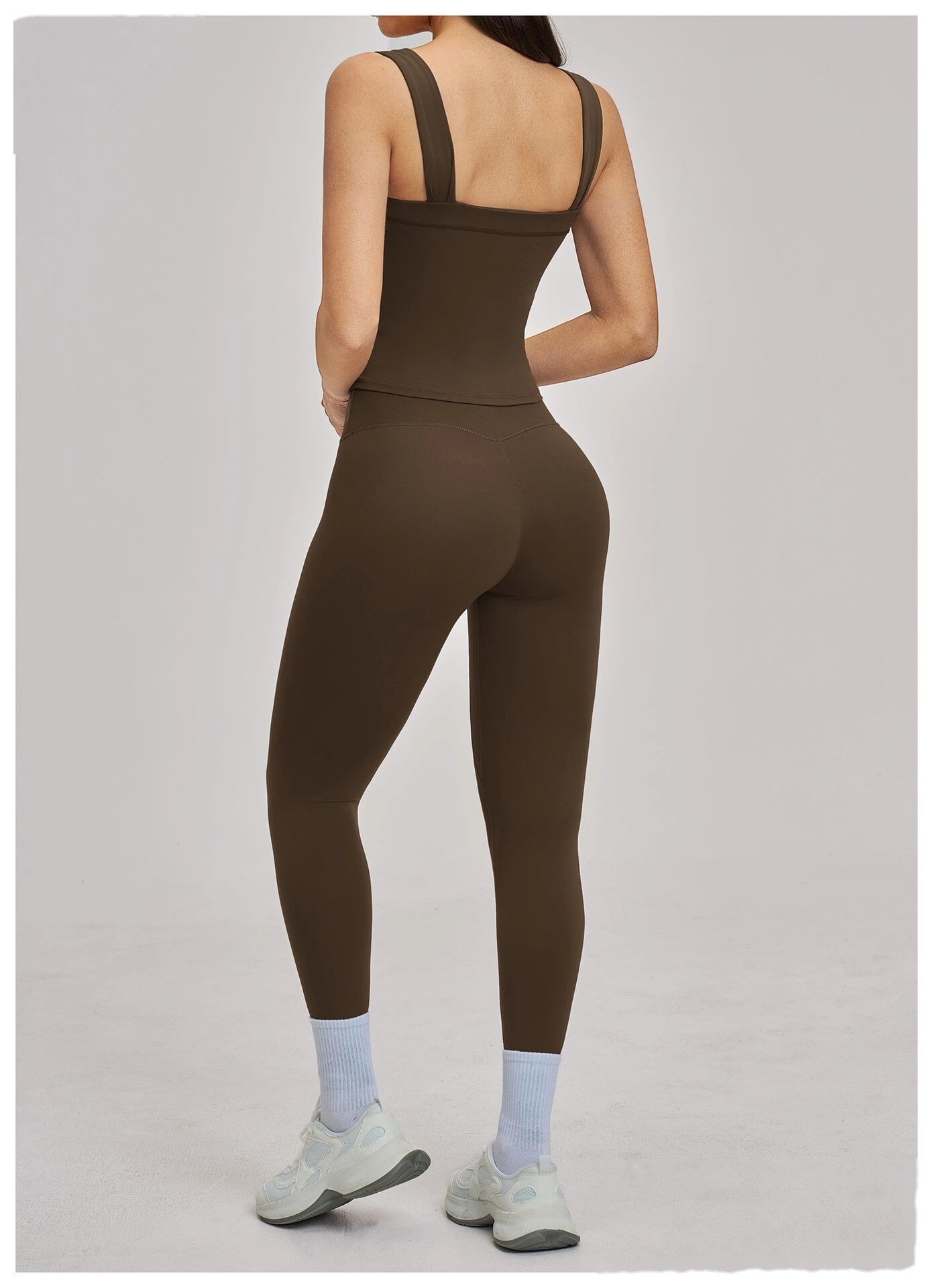 Women’s High Elastic Square Neck Yoga Outfit Beauty Back Sports Vest with Yoga Leggings Fitness Set detail