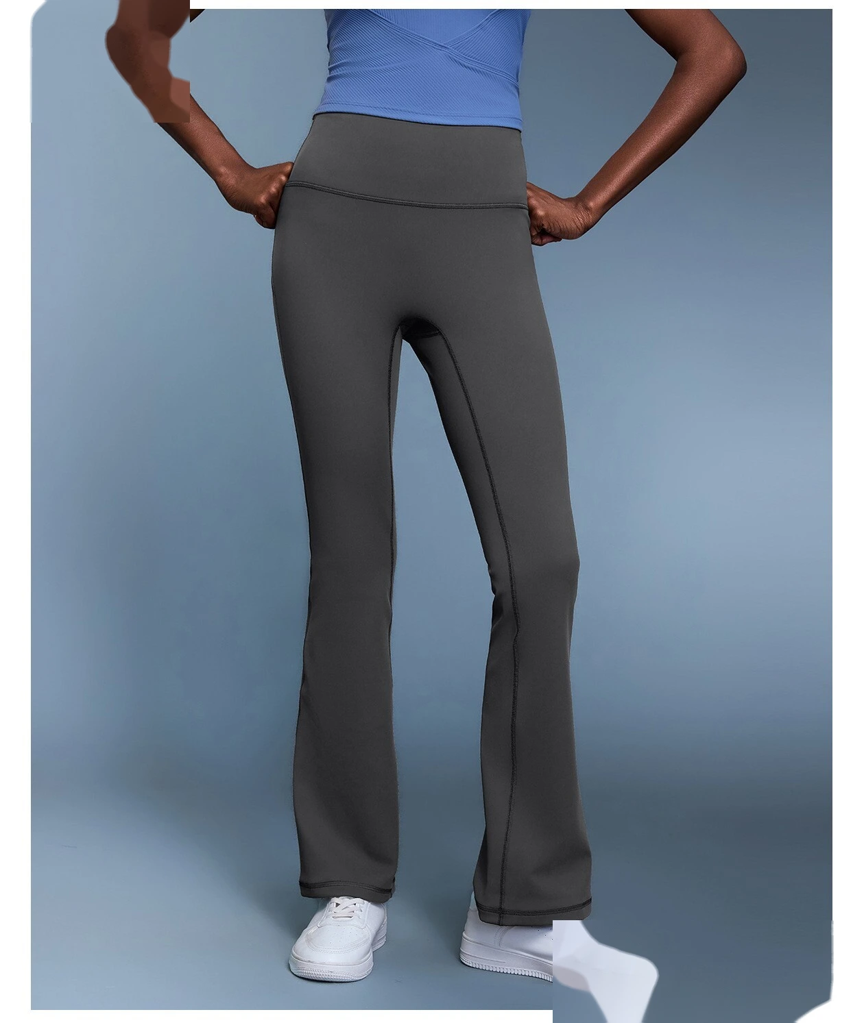 Custom-made women's autumn and winter velvet warm elastic micro-pants with abdomen slimming exercise yoga pants detail