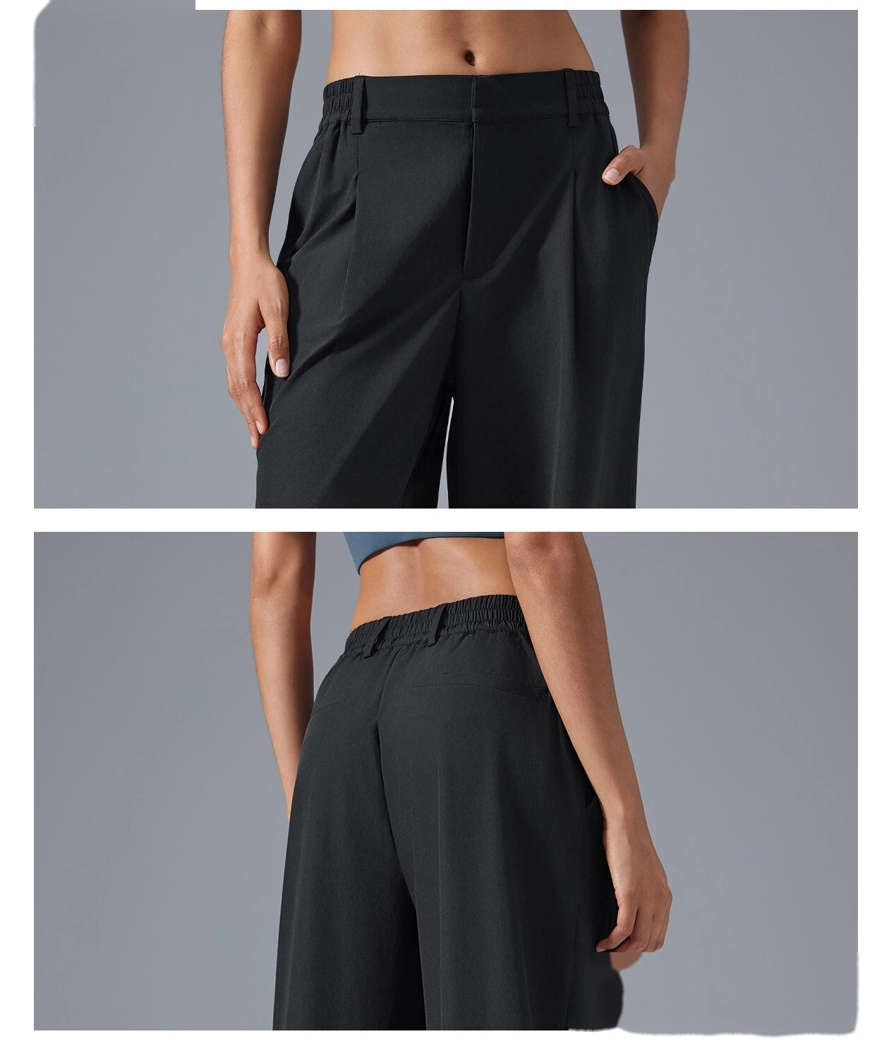Custom-made wide-leg pants with high waist drape casual straight sports pants breathable yoga fitness pants women detail
