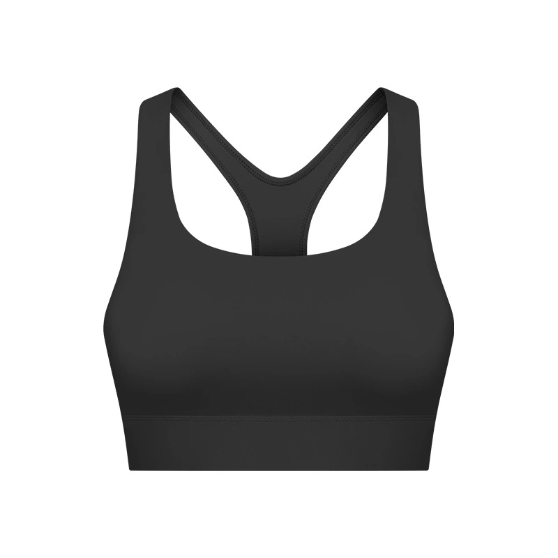 Womens buckle back u neck hollow out high strength sports bra detail