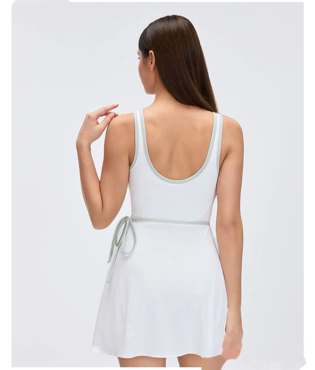 Custom Women's Active Dress with Built-in Bra & Open Back - Breathable Anti-Exposure Yoga Tennis Skort for Fitness detail