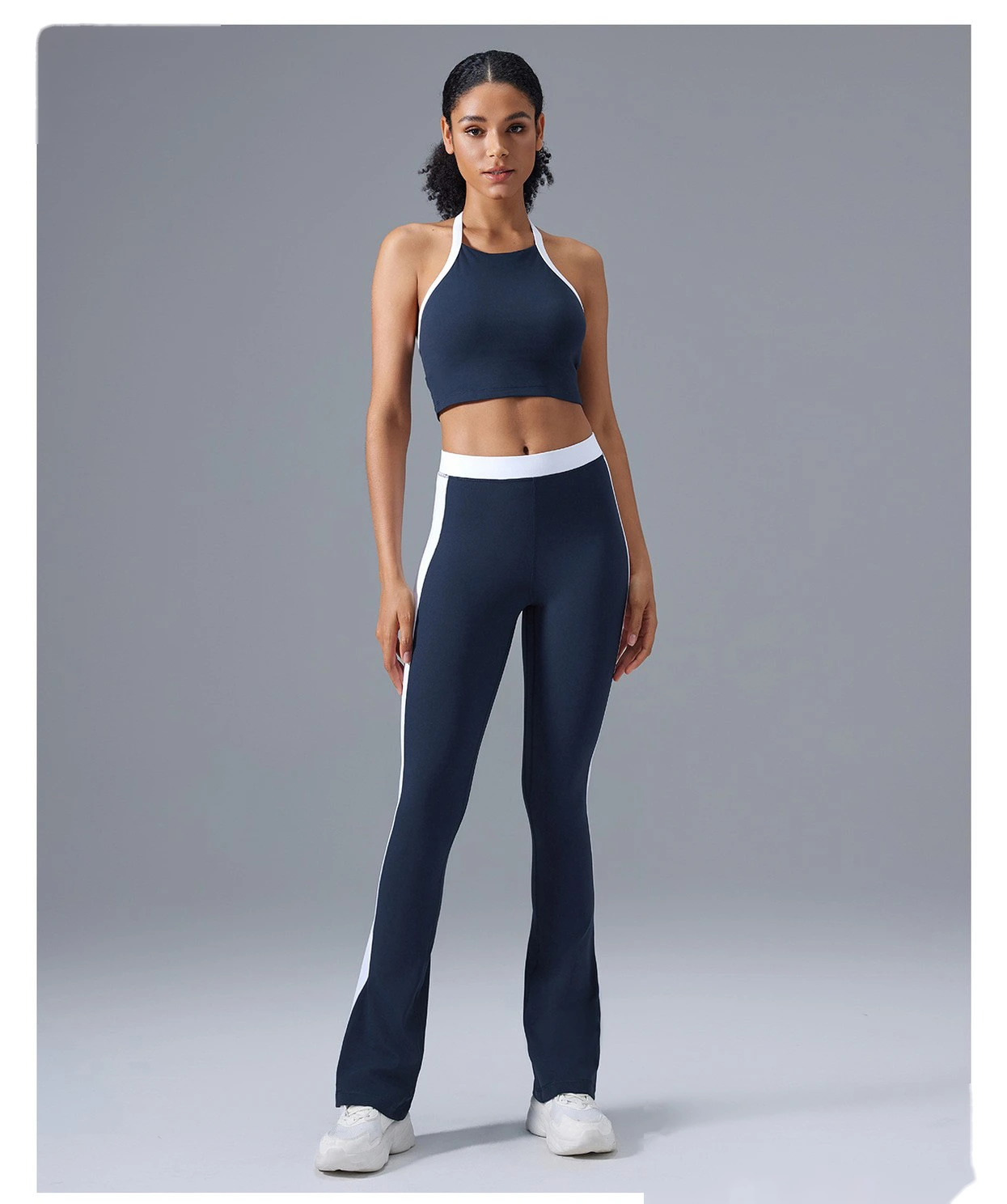 Customized new running fitness yoga bra fashion neck backless contrast sports bra female detail