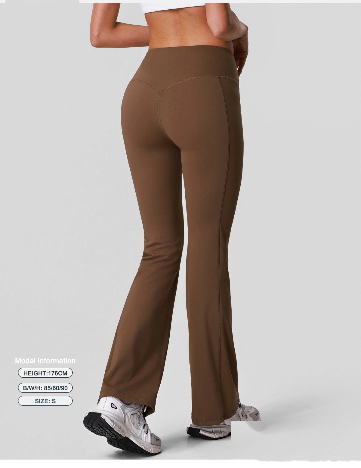 Women’s High Elastic Slim Fit Flared Yoga Pants Quick Dry Outdoor Workout Fitness Leggings detail