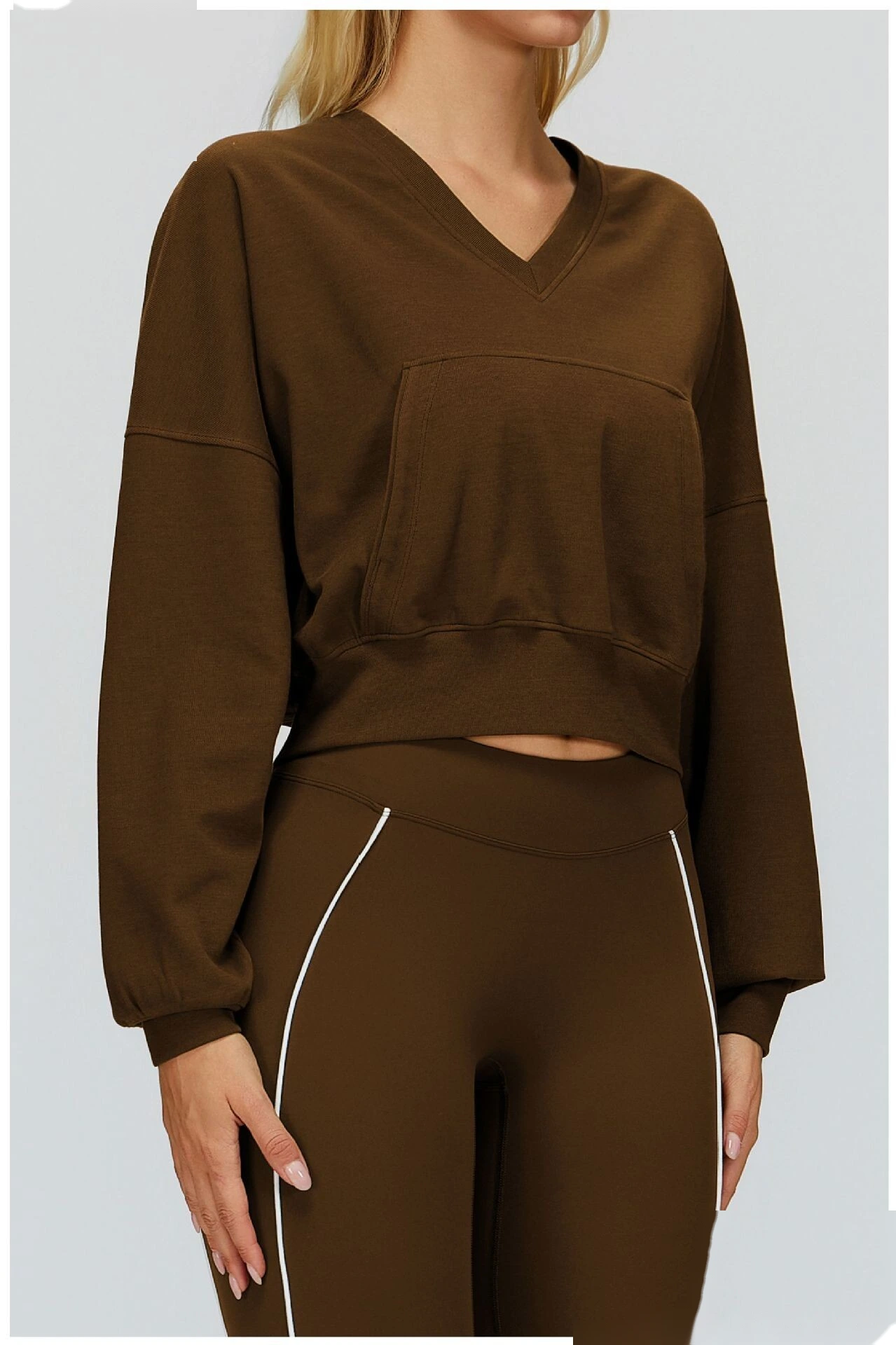 Windproof Hooded Sweatshirt, Women's/Loose Fit Workout Outerwear detail