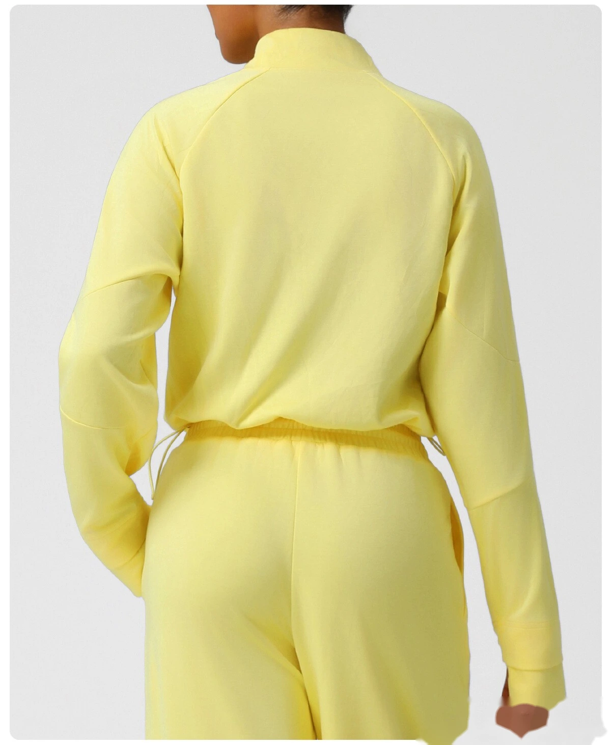 Customized thick sweater in autumn and winter sports leisure yoga clothes long sleeve coat loose sweater woman detail