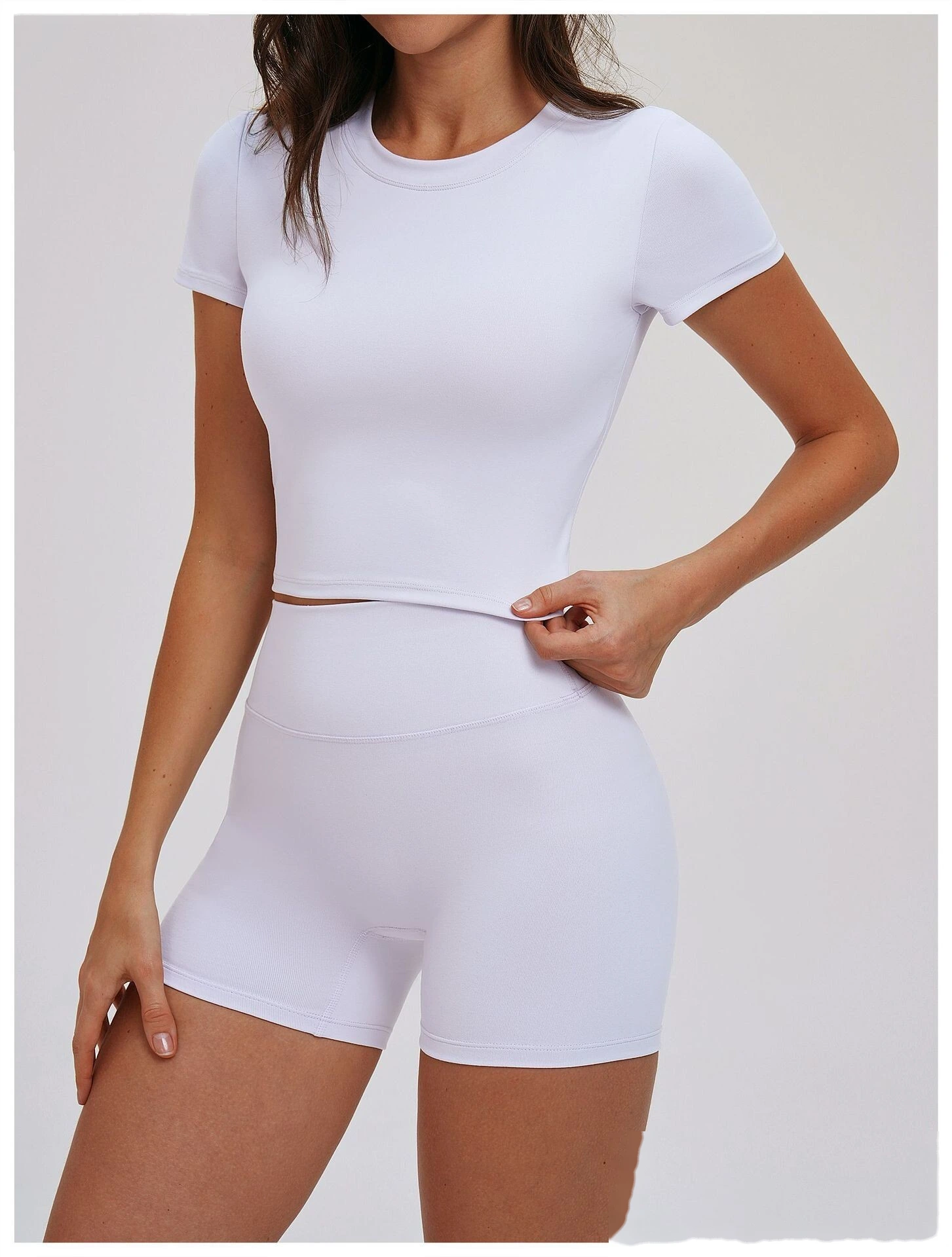 Custom Spring Yoga T-Shirt - Women's Slim Fit Short Sleeve Workout Top for Gym Running Outdoor detail