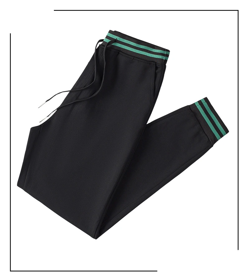 Men jogger pants loose running stripe rib athletic jogging sweatpants detail