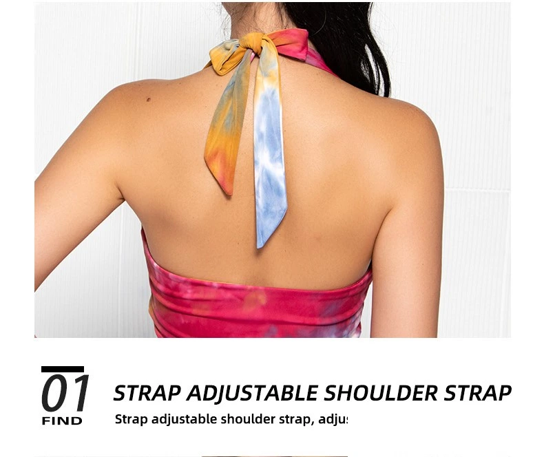 Womens halter sports bras printed sexy backless workout tops detail