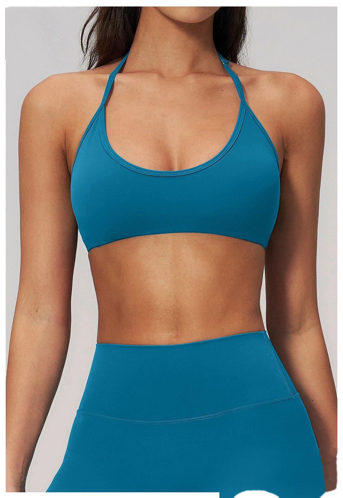 Custom Women's Beauty Back Sports Bra High Waist Butt Lifting Yoga Leggings 2 Piece Workout Set detail