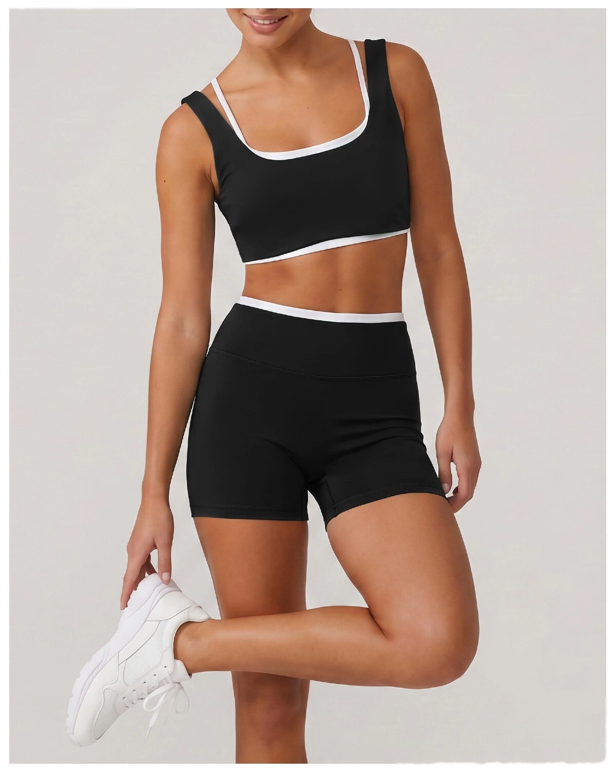 Summer Beauty Back Sports Bra, Seamless Cross Back Yoga Vest, Medium Support Fitness Top for Indoor Training detail