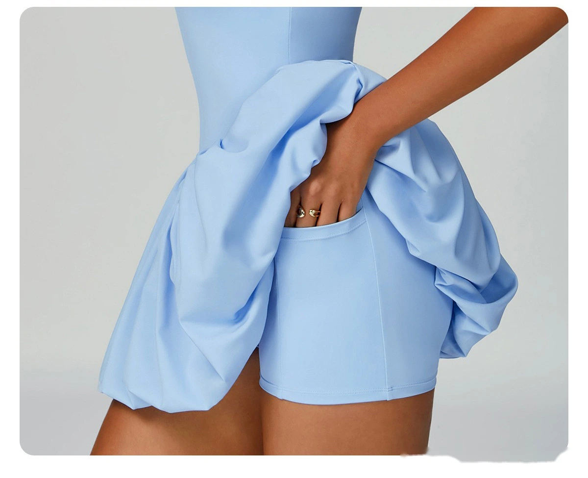Customized cross-back tennis skirt anti-exposure sports skirt casual running sports dress detail