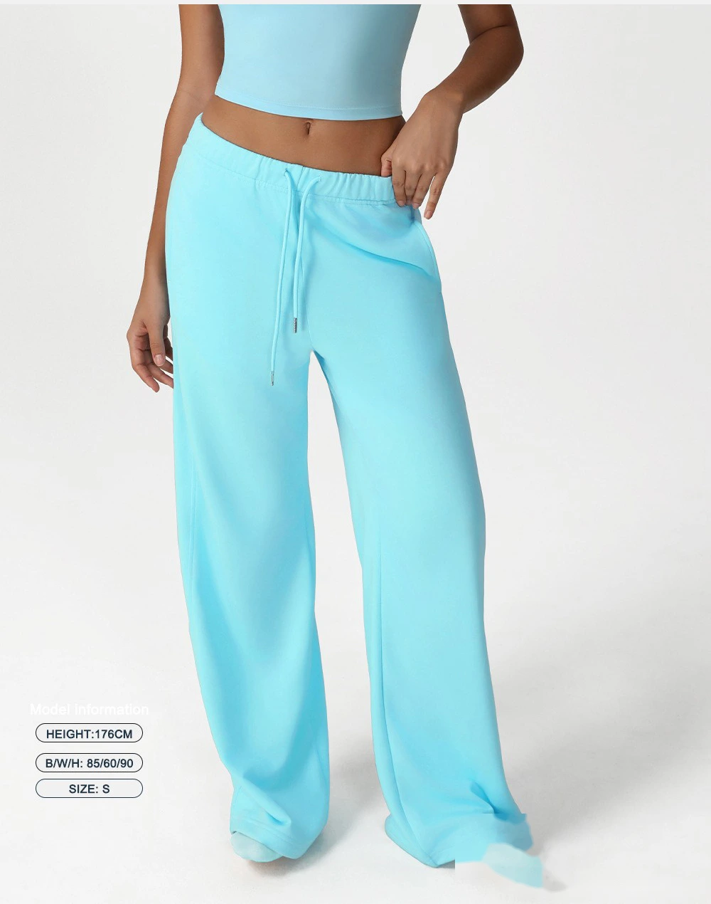 Custom leisure sweatpants loose pocket straight wide-leg pants dance training yoga pants running fitness pants detail