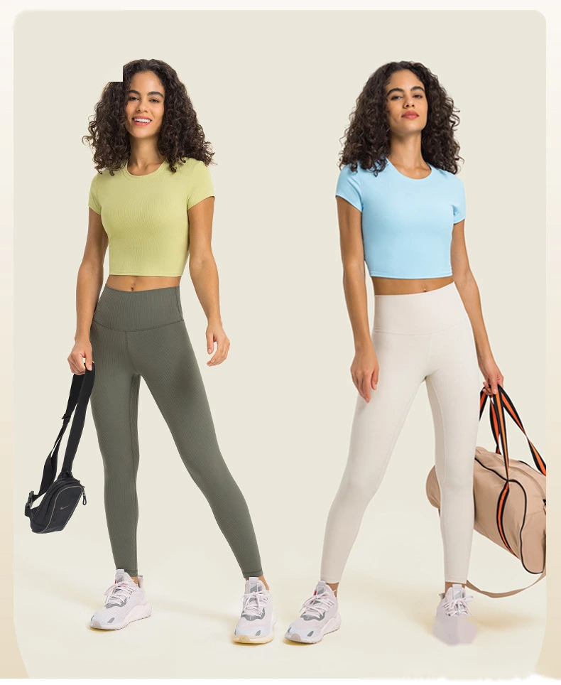 Quality Custom sports shirt sexy navel short yoga short sleeve T-shirt Manufacturer detail