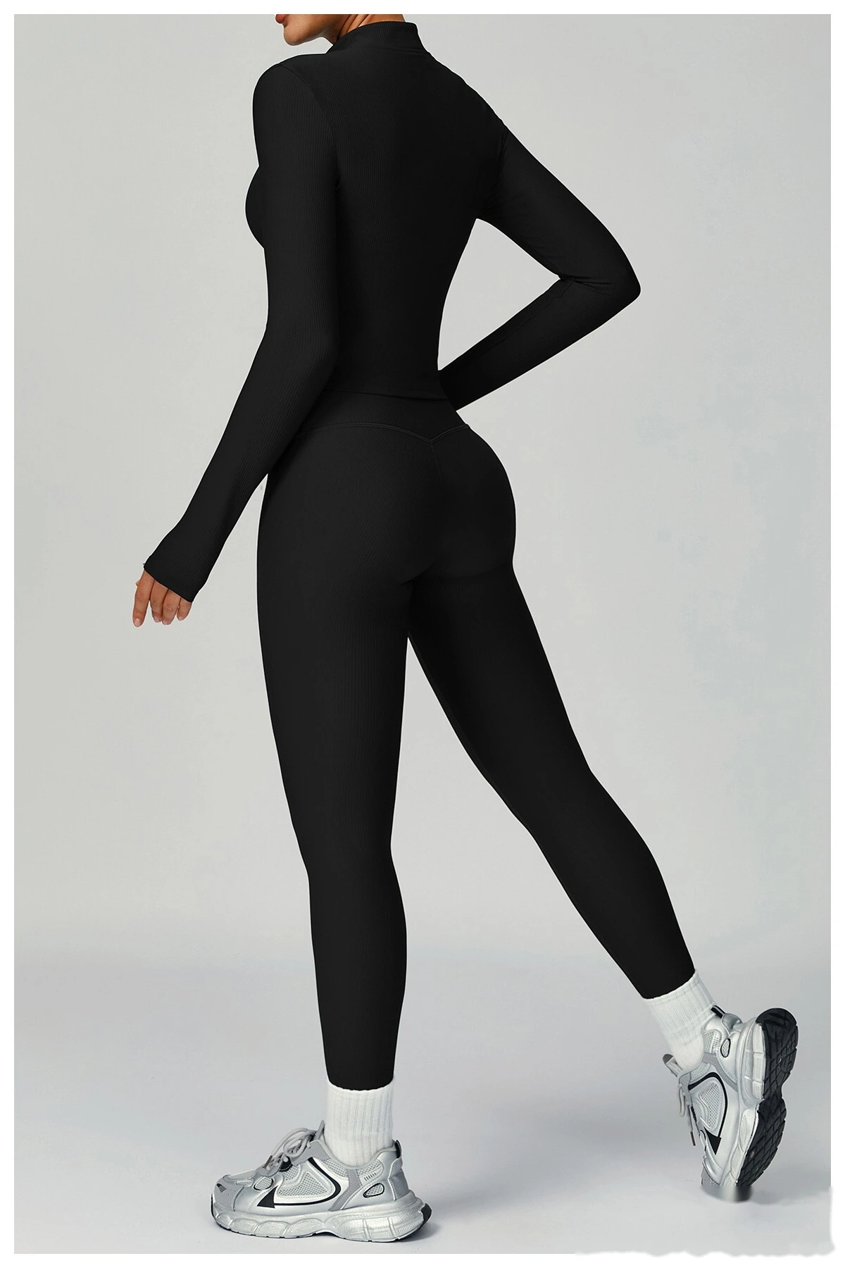 Custom-made stand-up collar slim yoga coat slim outdoor coat running fitness coat detail