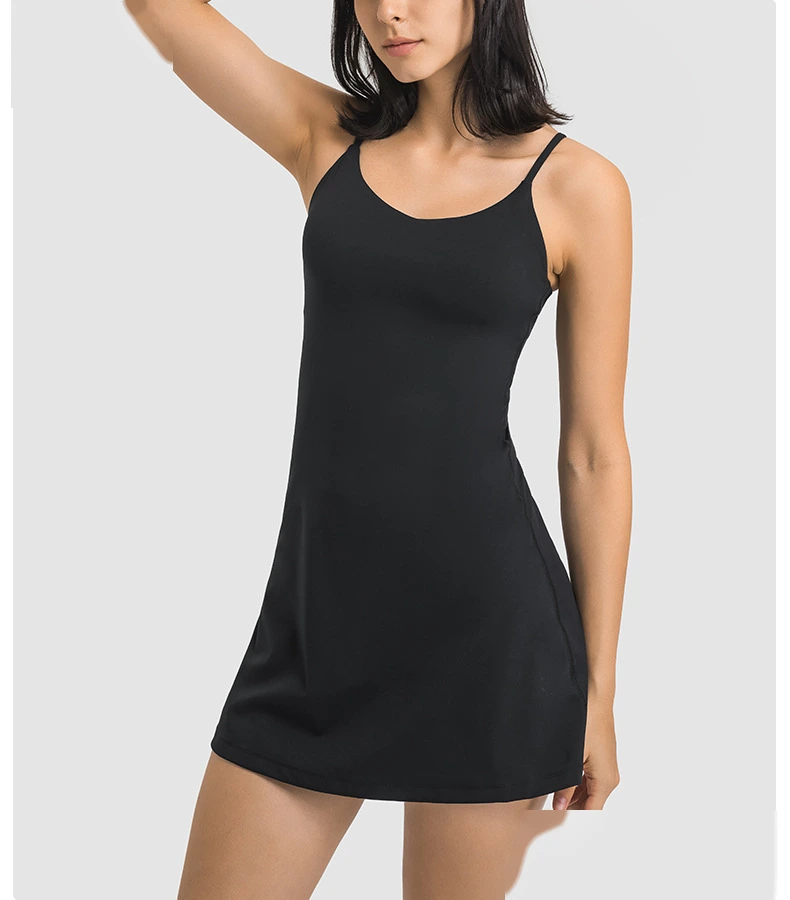 Womens tennis skirts spaghetti straps padded tank top skirt detail