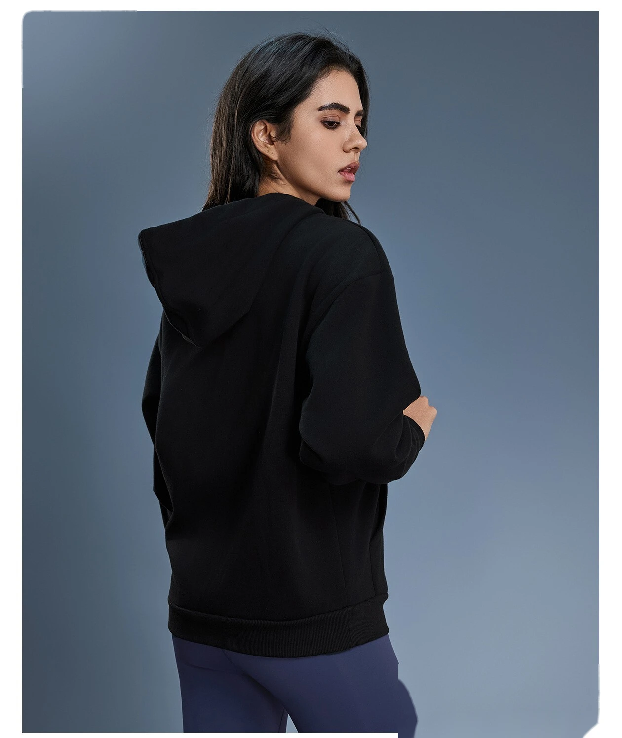 Custom Women's Winter Fleece Hoodie | Windproof Warm, Loose Slim, Zip-Up Cardigan Jacket detail
