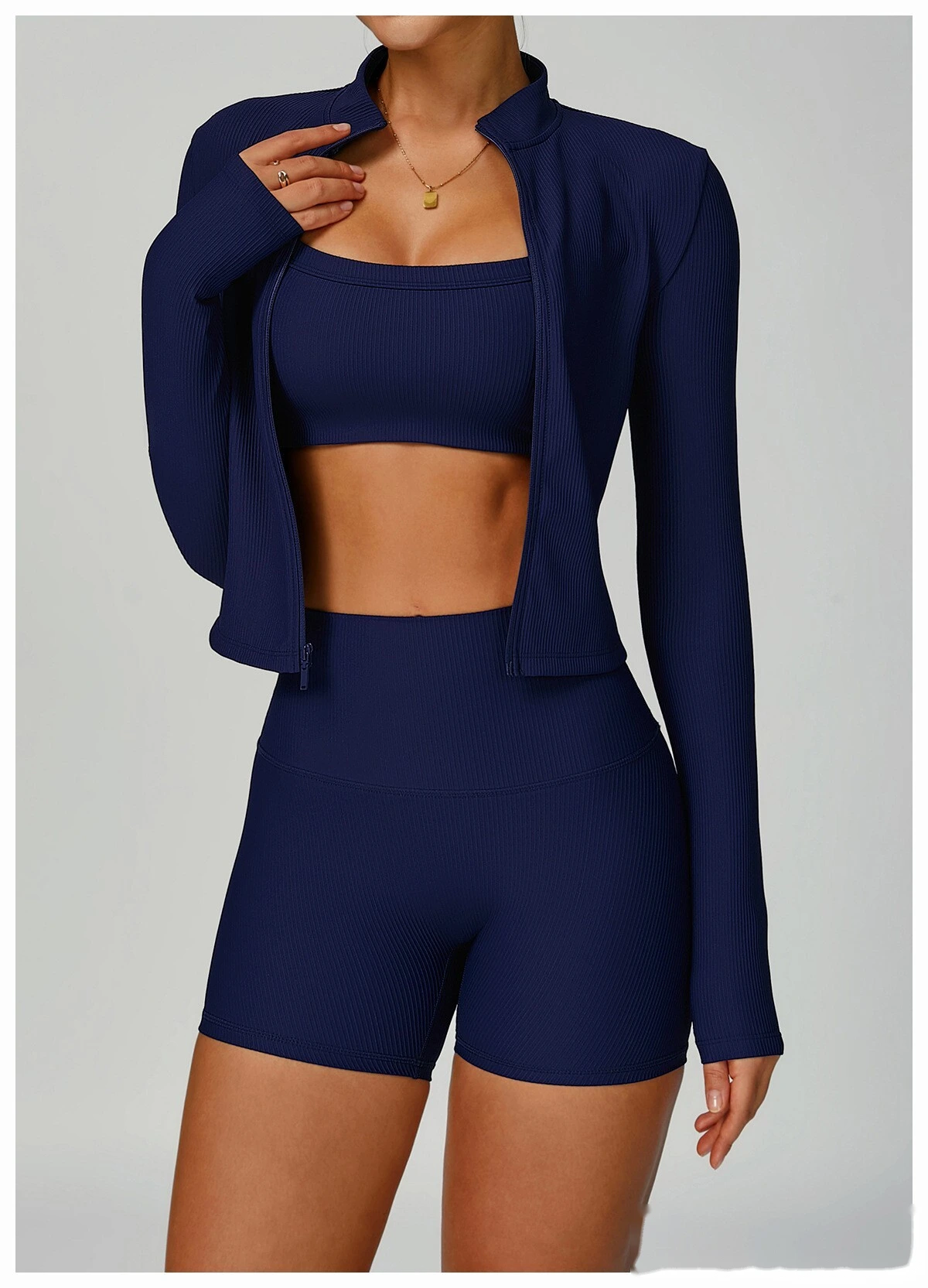 Custom-made stand-up collar slim yoga coat slim outdoor coat running fitness coat detail