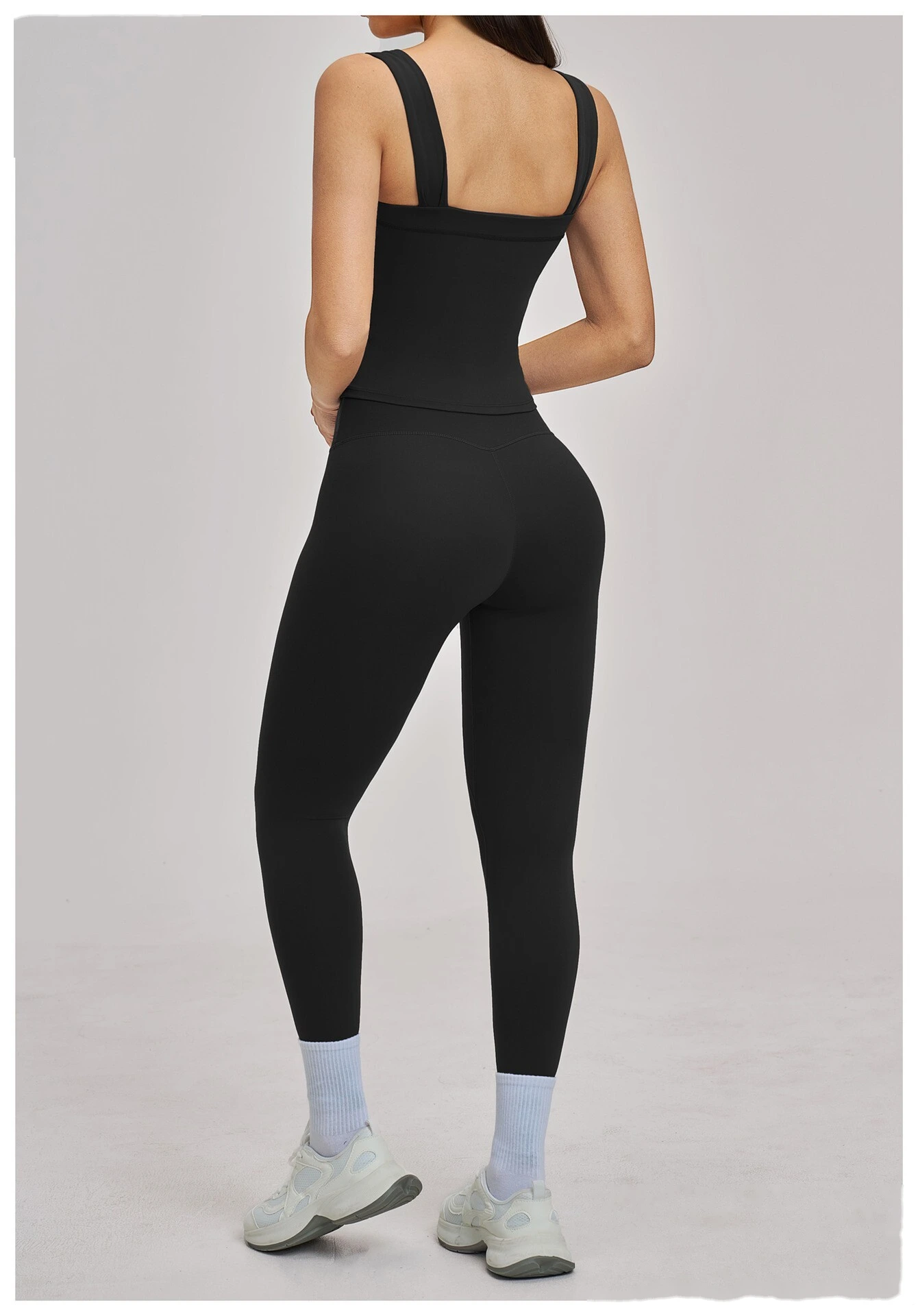 Women’s High Elastic Square Neck Yoga Outfit Beauty Back Sports Vest with Yoga Leggings Fitness Set detail