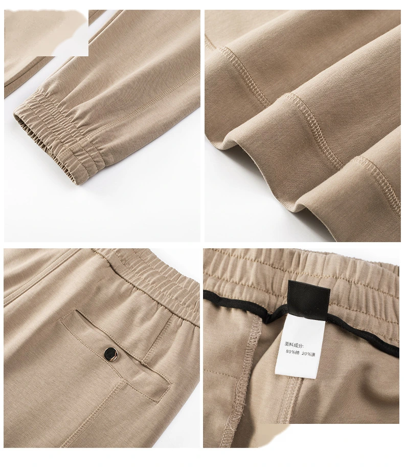 Men winter jogger pants loose running sweatpants with zip pockets detail