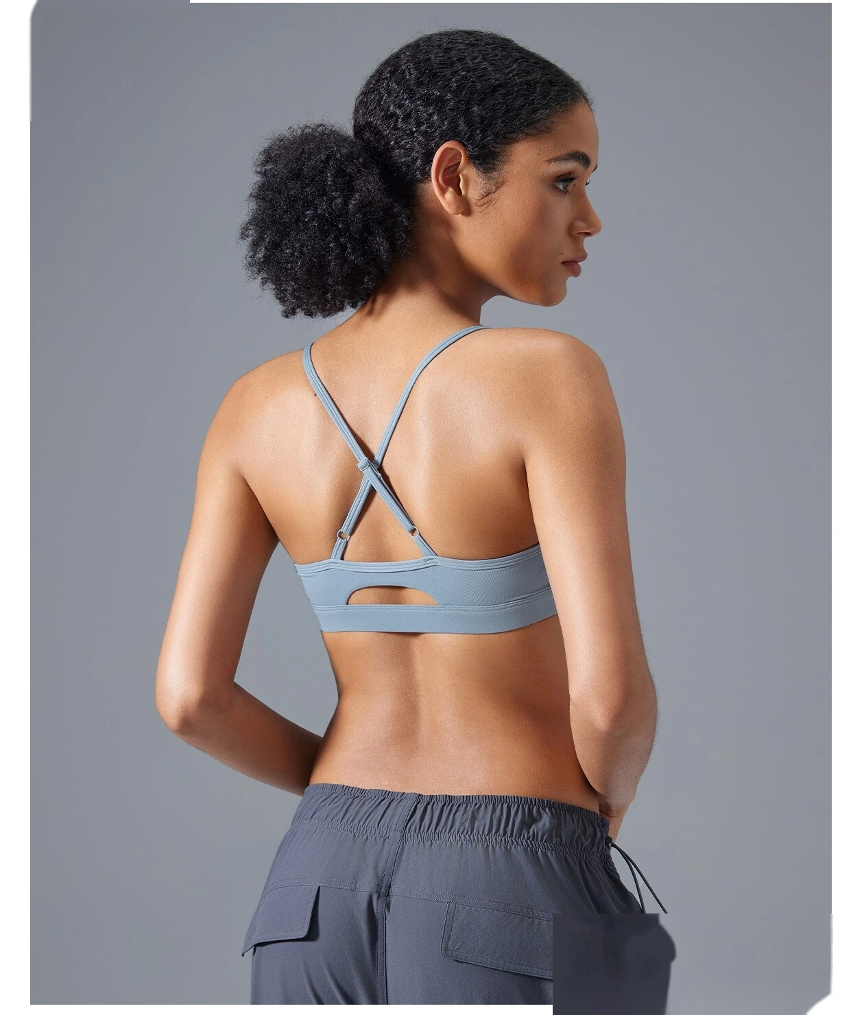 Customized adjustable shoulder strap beauty back sports bra women's running shock-proof fitness bra yoga detail