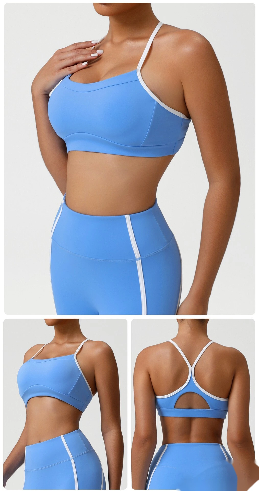 Custom-made Naked feeling quick-drying sports bra gathered back running fitness yoga bra detail