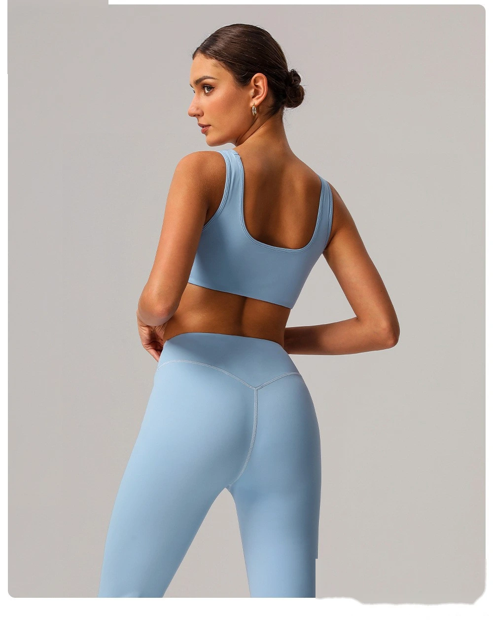 Custom tight yoga vest sports bra shockproof high elastic running outdoor fitness clothes women detail