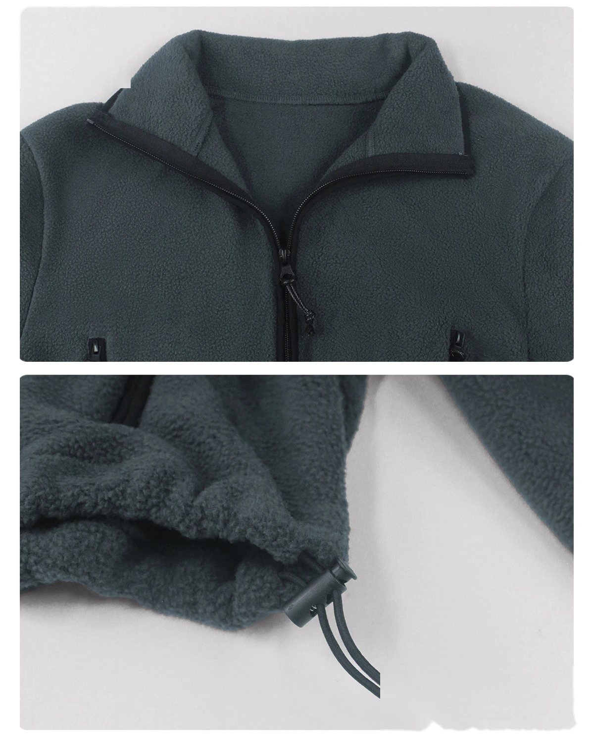 Custom Fleece Lounge Set - Women's Winter Warm Stand Collar Jacket & Wide-Leg Pants Sports Suit detail