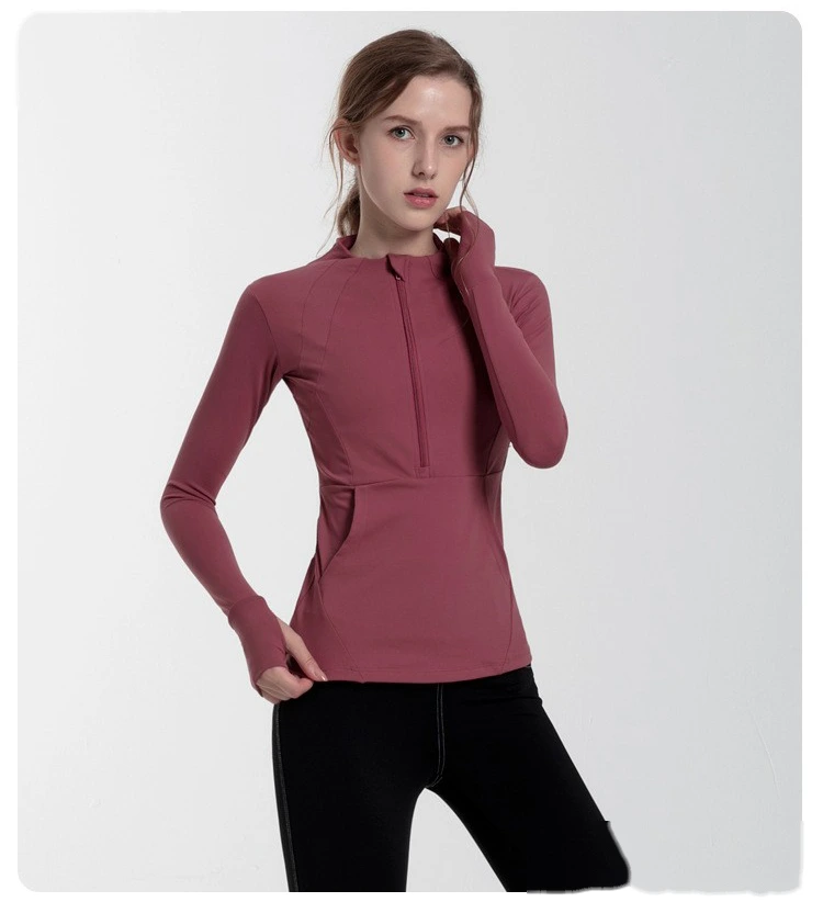 Customized Slim-Slim Long Sleeve Fitness Jacket for Sports and Leisure Yoga detail