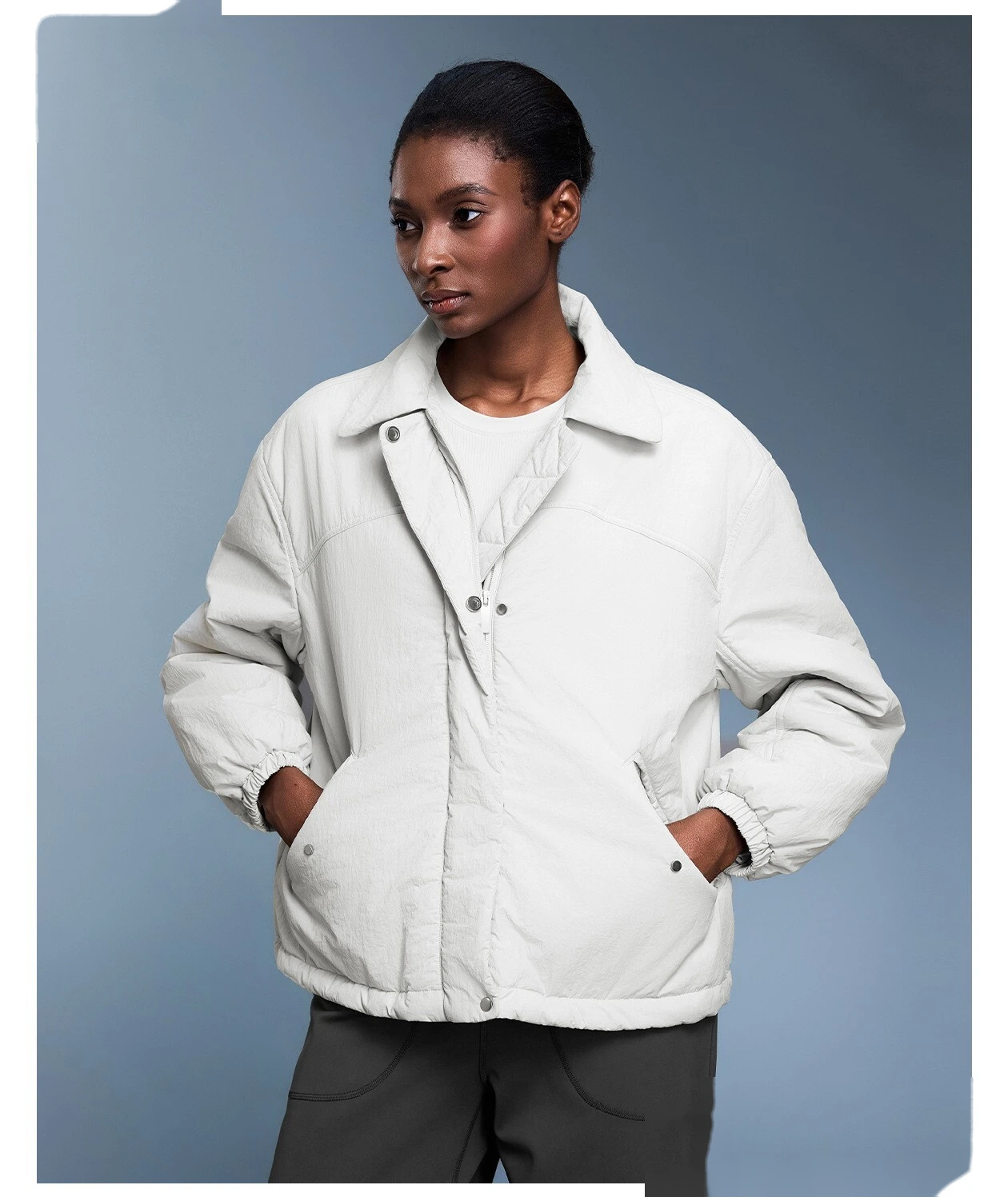 Customize casual cotton-padded jacket women's waterproof and warm light cotton-padded coat in autumn and winter. detail