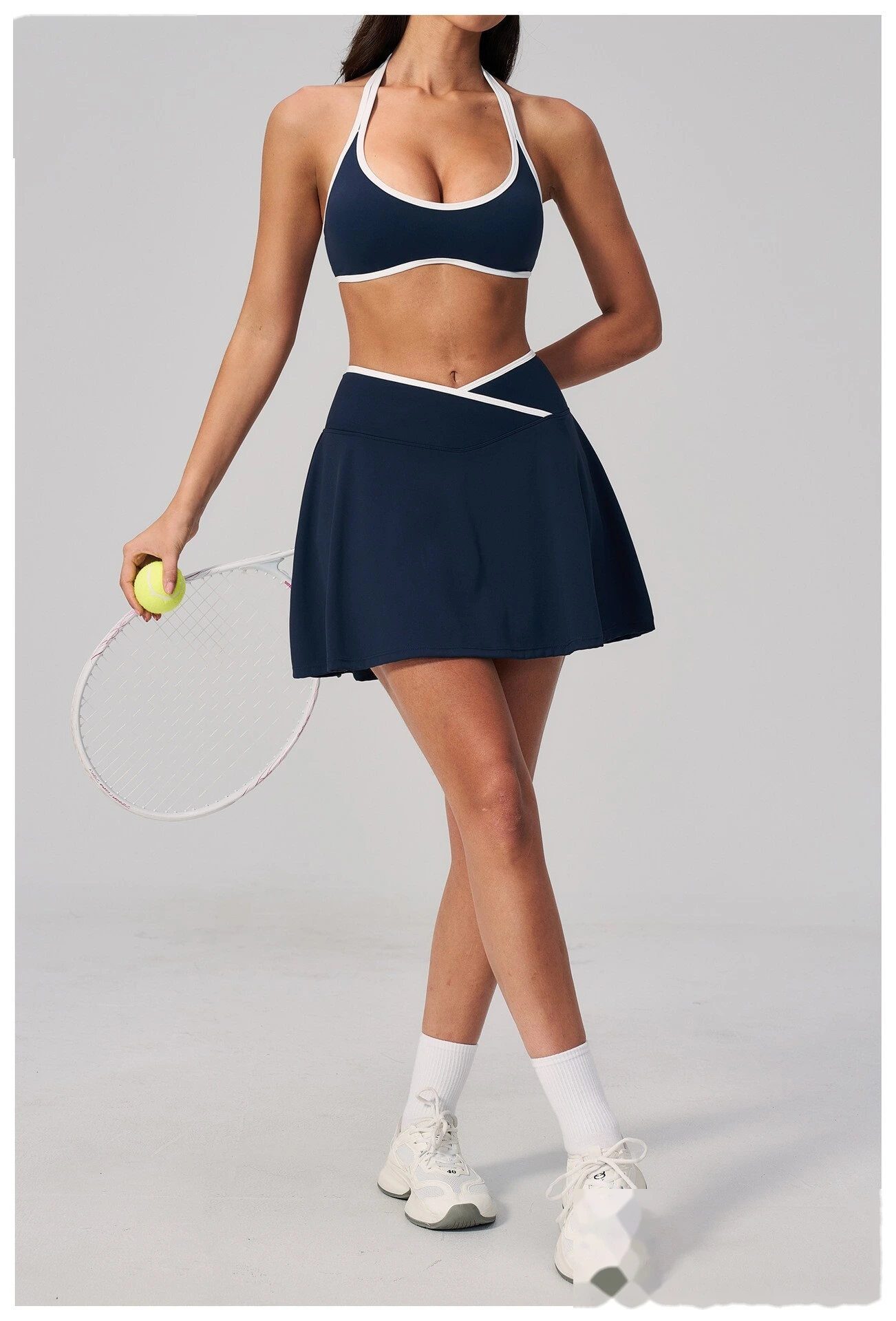 Women Pleated Sports Skort, Naked Feel Anti-Exposure Tennis Skirt for Yoga Fitness Daily Wear detail