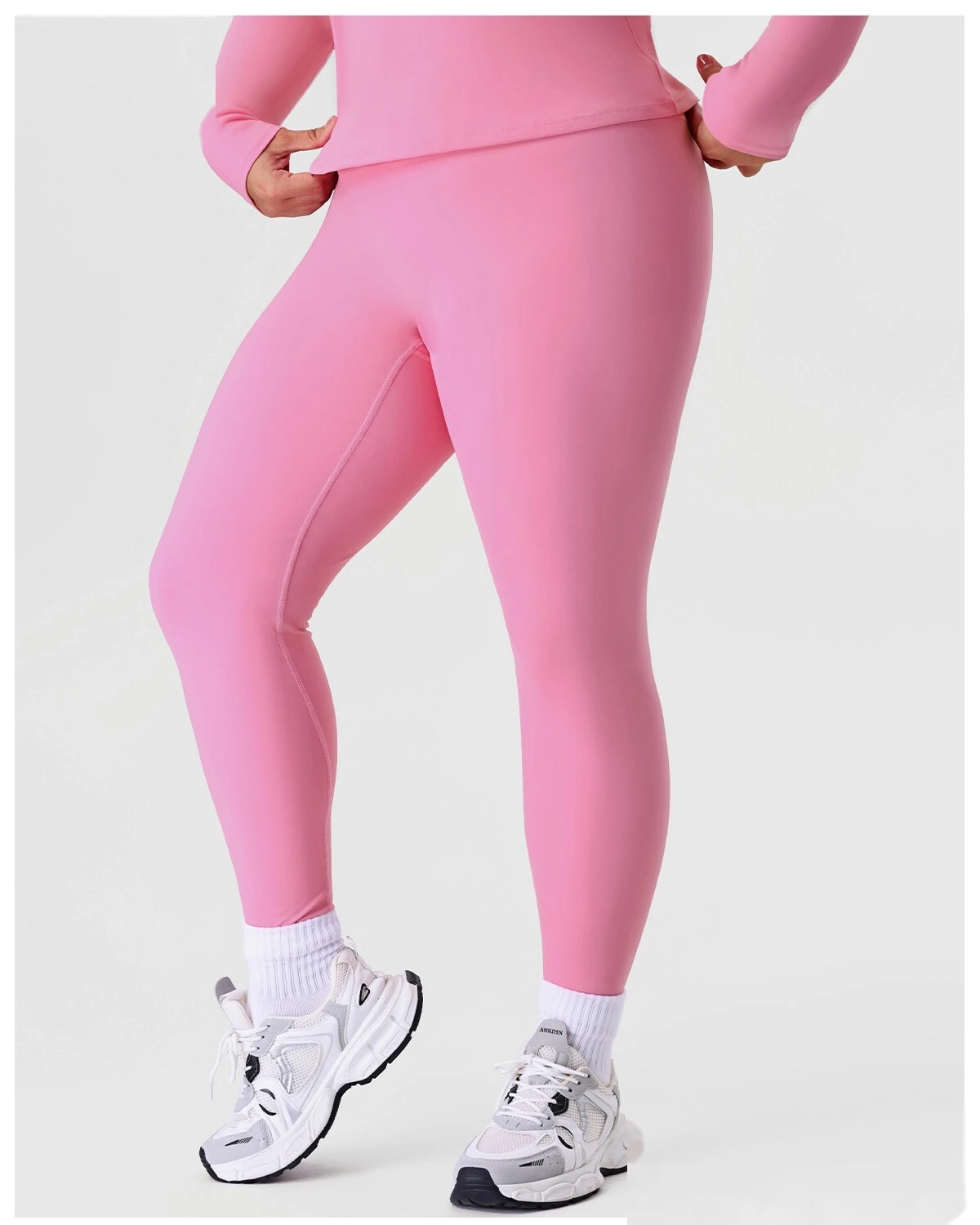 Women's Plus Size High-Waisted Yoga Leggings - Customizable Slimming Tummy Control Pants for Outdoor Fitness & Running detail