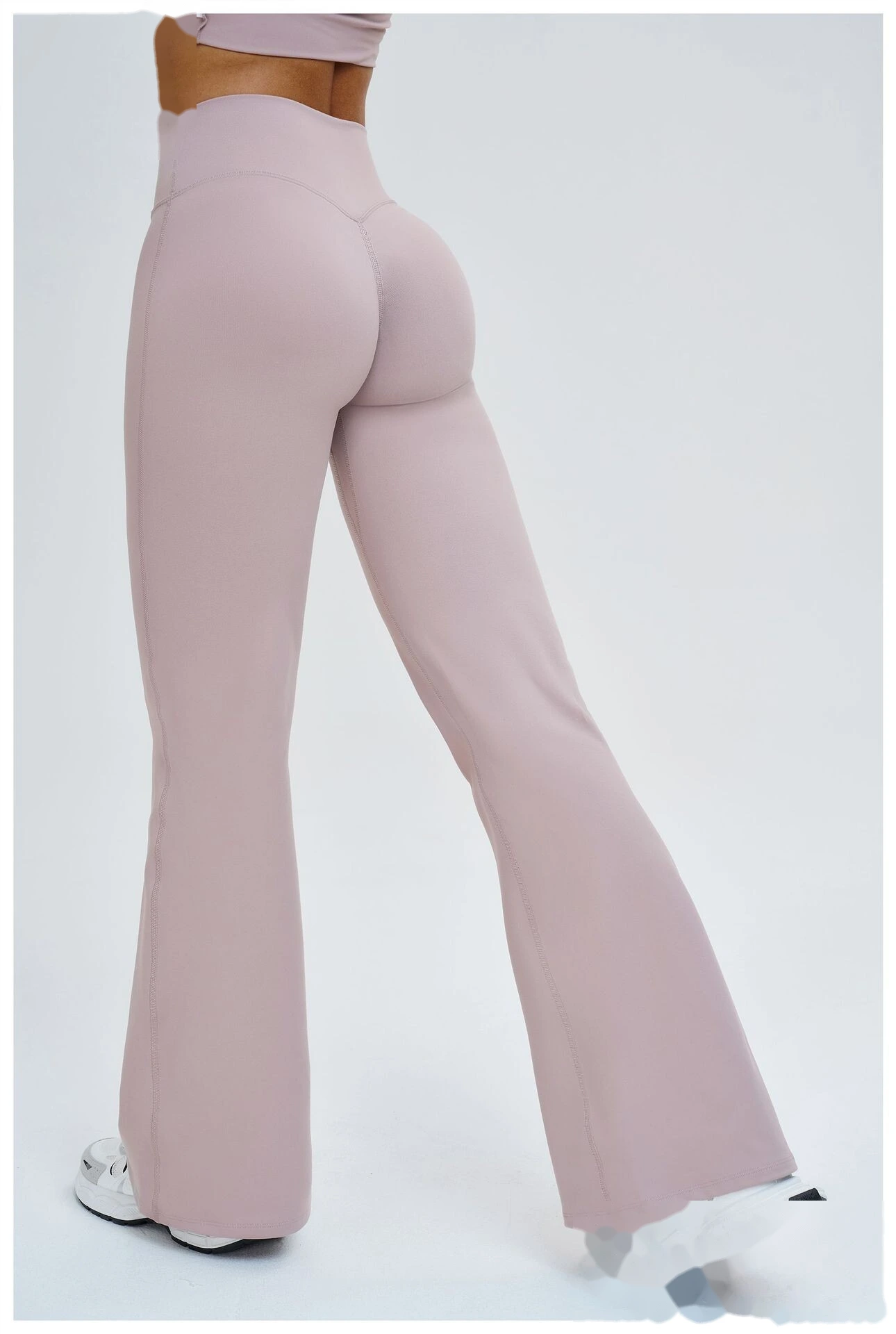 Custom High-Waisted Wide-Leg Yoga Pants - Women's Slimming Flare Outdoor Running Sports Trousers detail