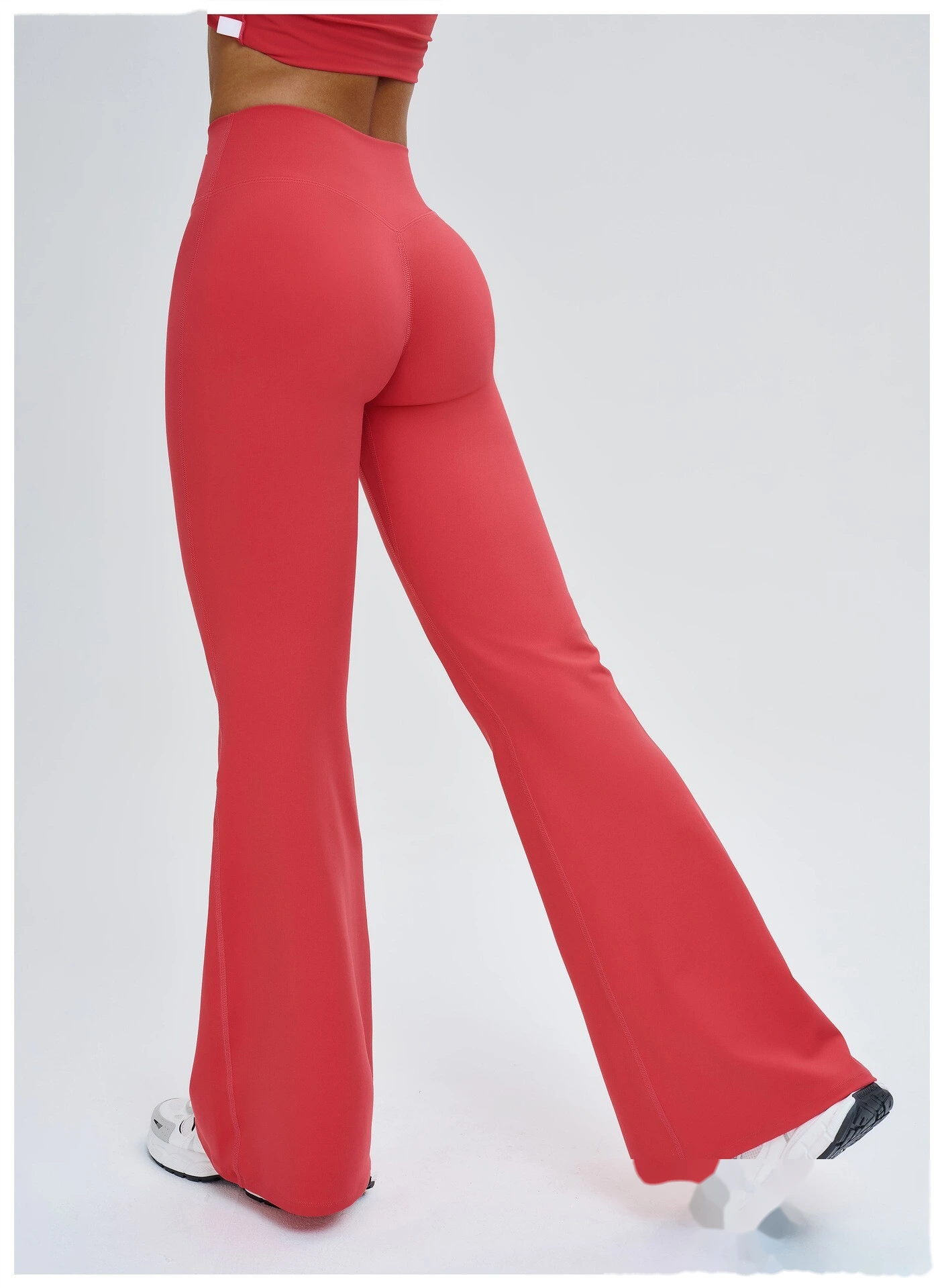Custom High-Waisted Wide-Leg Yoga Pants - Women's Slimming Flare Outdoor Running Sports Trousers detail