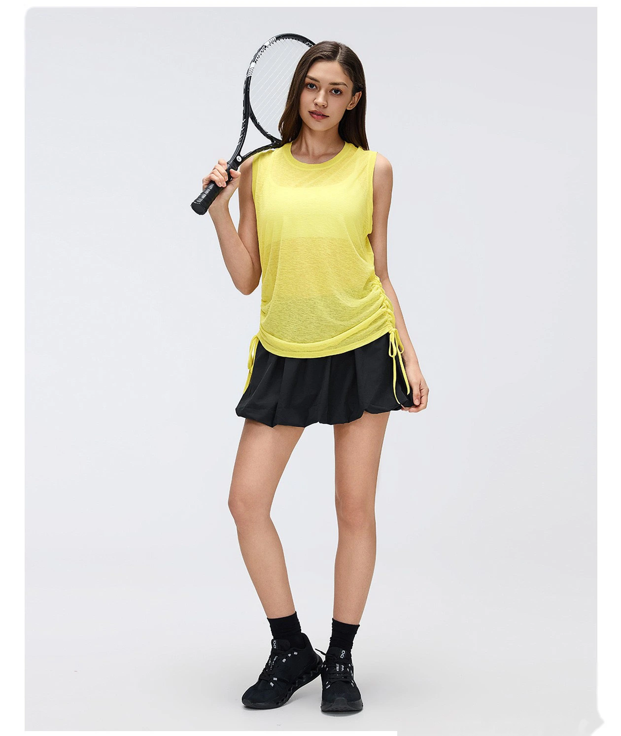 Bulk Custom Sports Flowy Skort - Women's Summer Anti-Chafe Ruffle Skirt for Outdoor Yoga Tennis Fitness detail