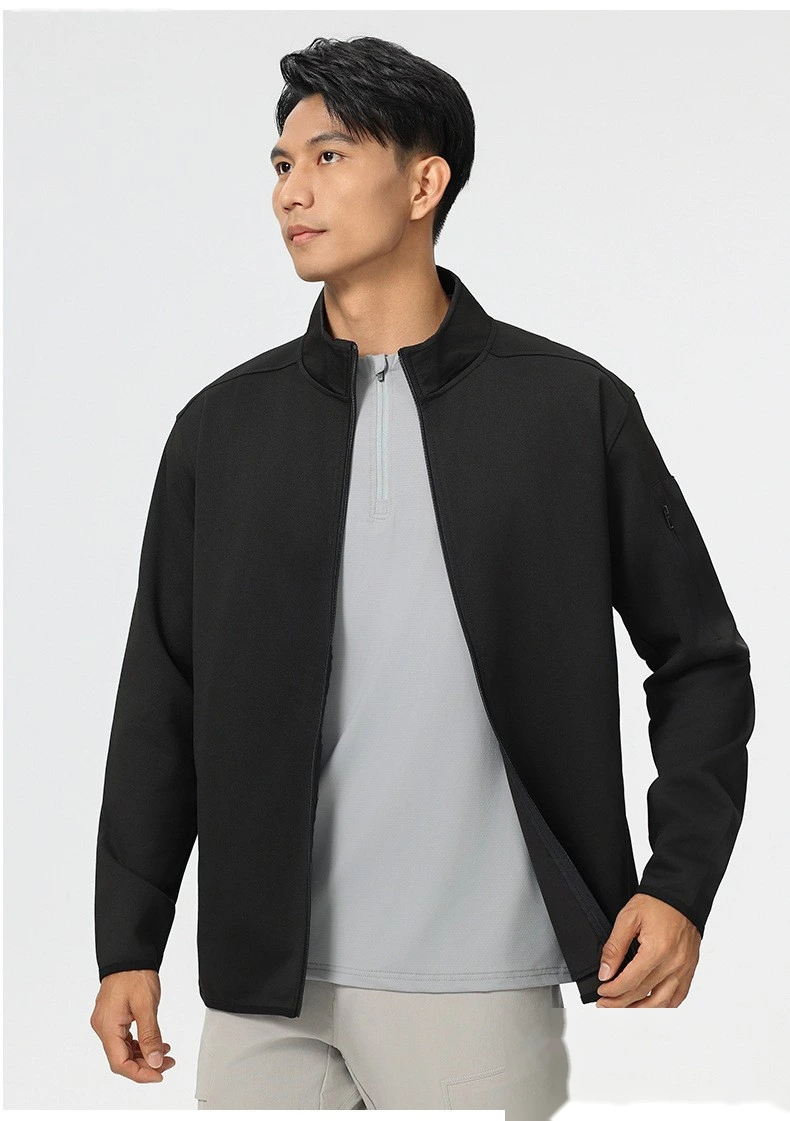 Customized outdoor windproof sports coat men's stand-up collar casual lightweight warm jacket detail