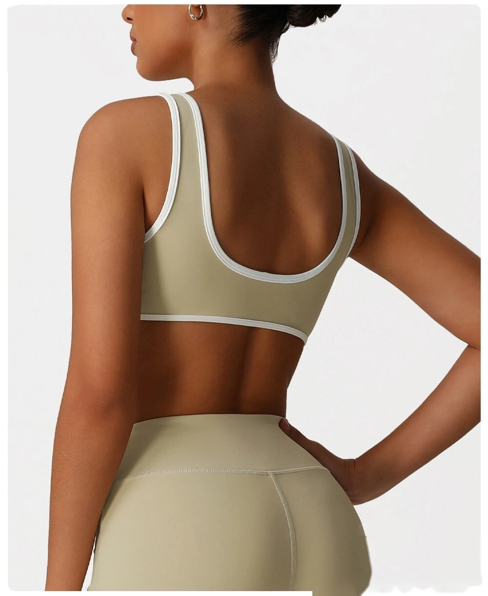 Yoga clothing sports bra Europe and the United States contrast bra fitness exercise high-elastic top vest detail