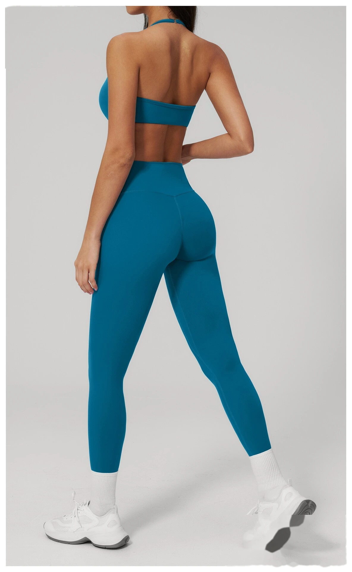 Custom Women's Beauty Back Sports Bra High Waist Butt Lifting Yoga Leggings 2 Piece Workout Set detail