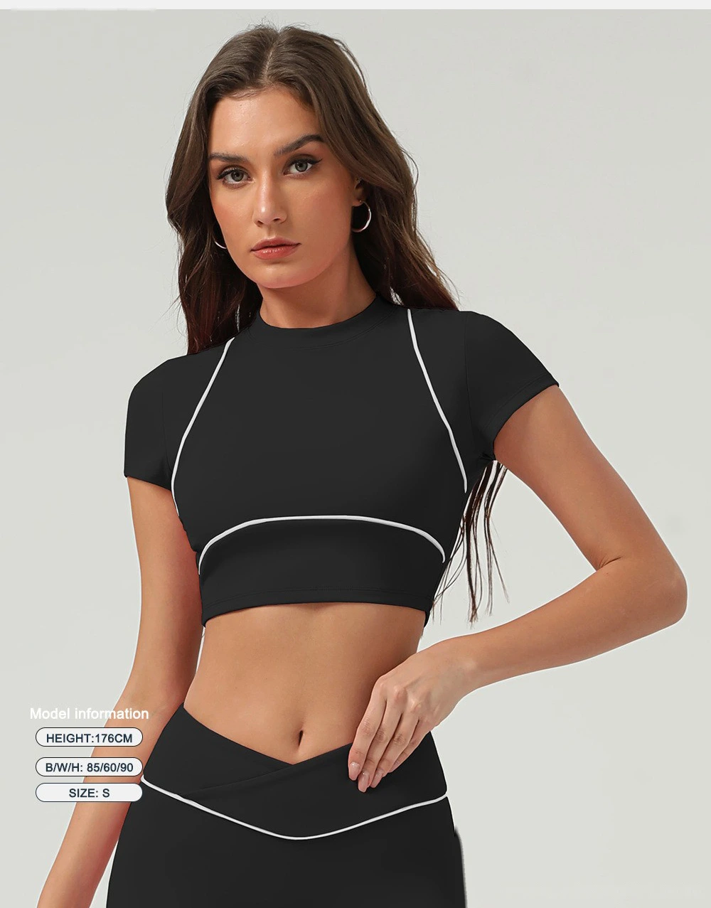 Customized Quick-drying Sports Shirt Women's Short Sleeve Running Summer Fitness T-shirt Contrast Yoga Clothing detail