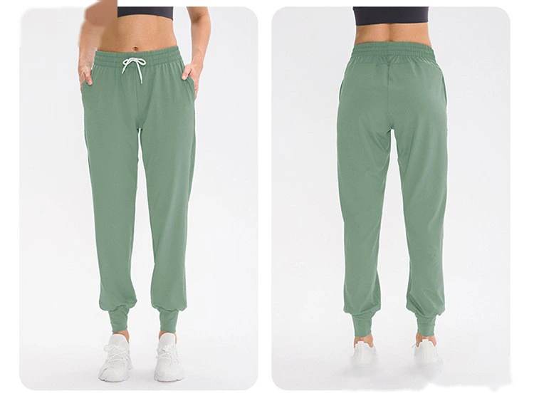 Custom sports pants women's running training yoga pants pocket leisure fitness leg pants detail